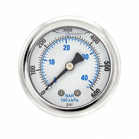 PIC GAUGES, 0 to 600 psi ( 0 to 41 bar ), 2 in Dial, Industrial ...