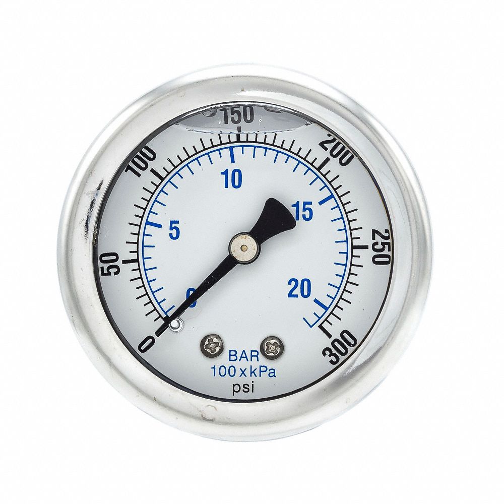 Pic Gauges, 0 To 300 Psi ( 0 To 21 Bar ), 2 In Dial, Industrial 