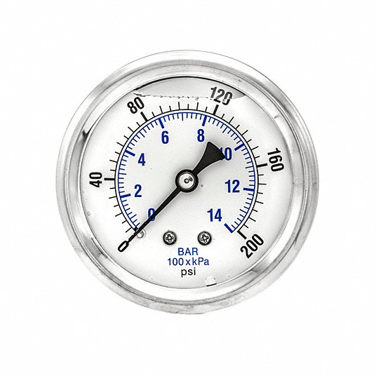 Details about   U.s gauge 4X513 200PSI pressure gauge 