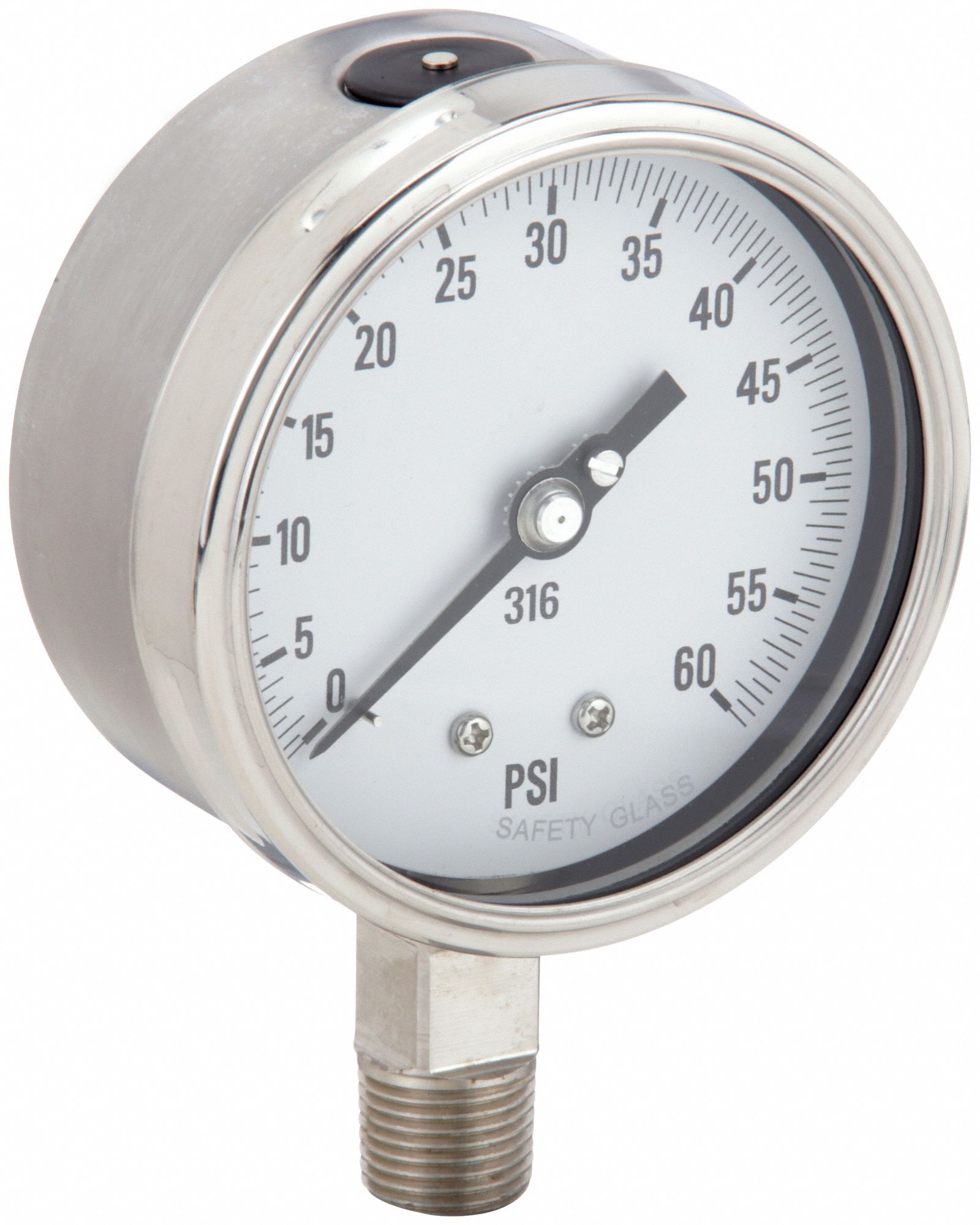 PIC GAUGES, 0 To 60 Psi, 4 In Dial, Industrial Pressure Gauge - 20TW95 ...