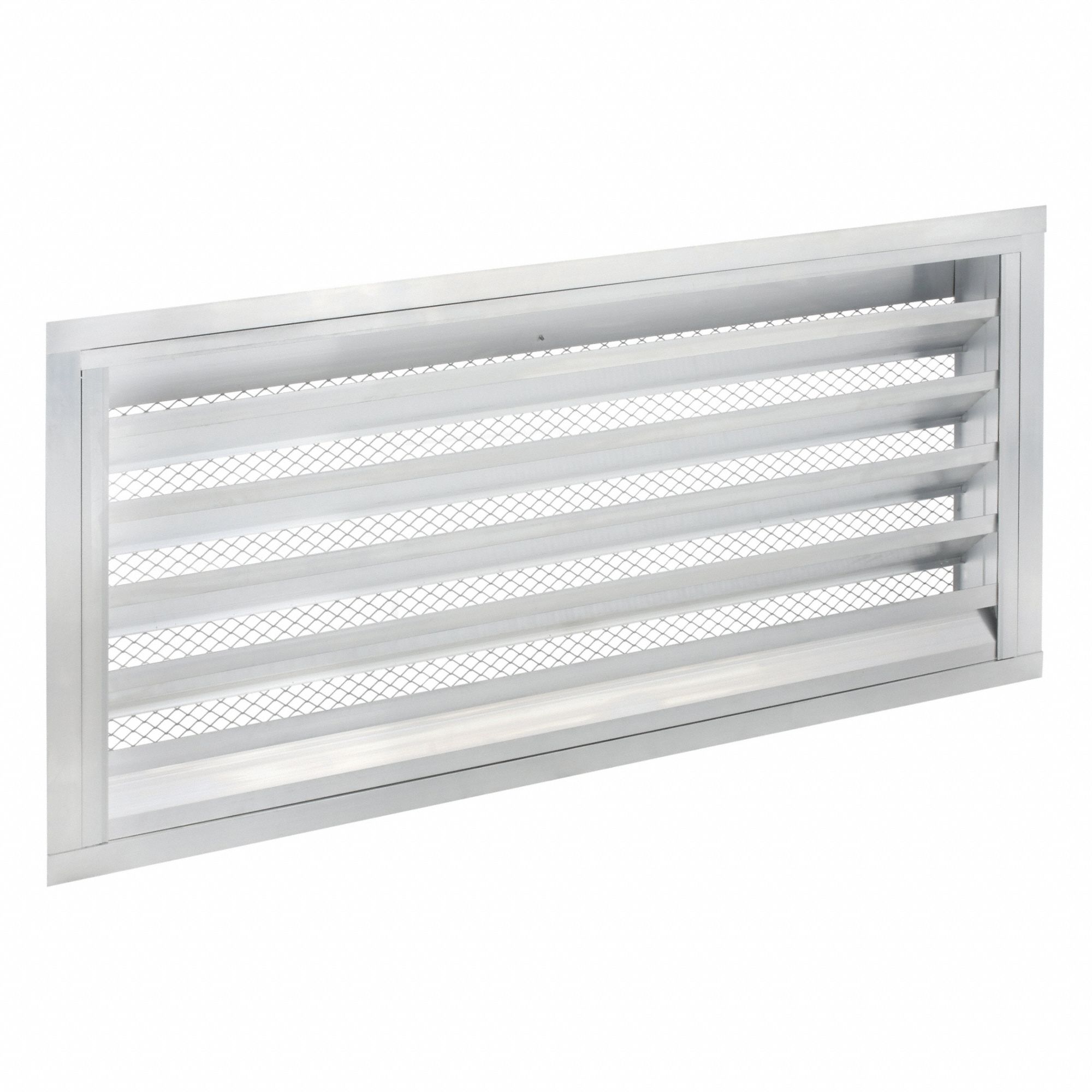 27"H 51"W Drnbl Extrd Alu Intake Louver: Flanged, Surface Mount, 23 1/2 in H, 47 1/2 in W, Aluminum