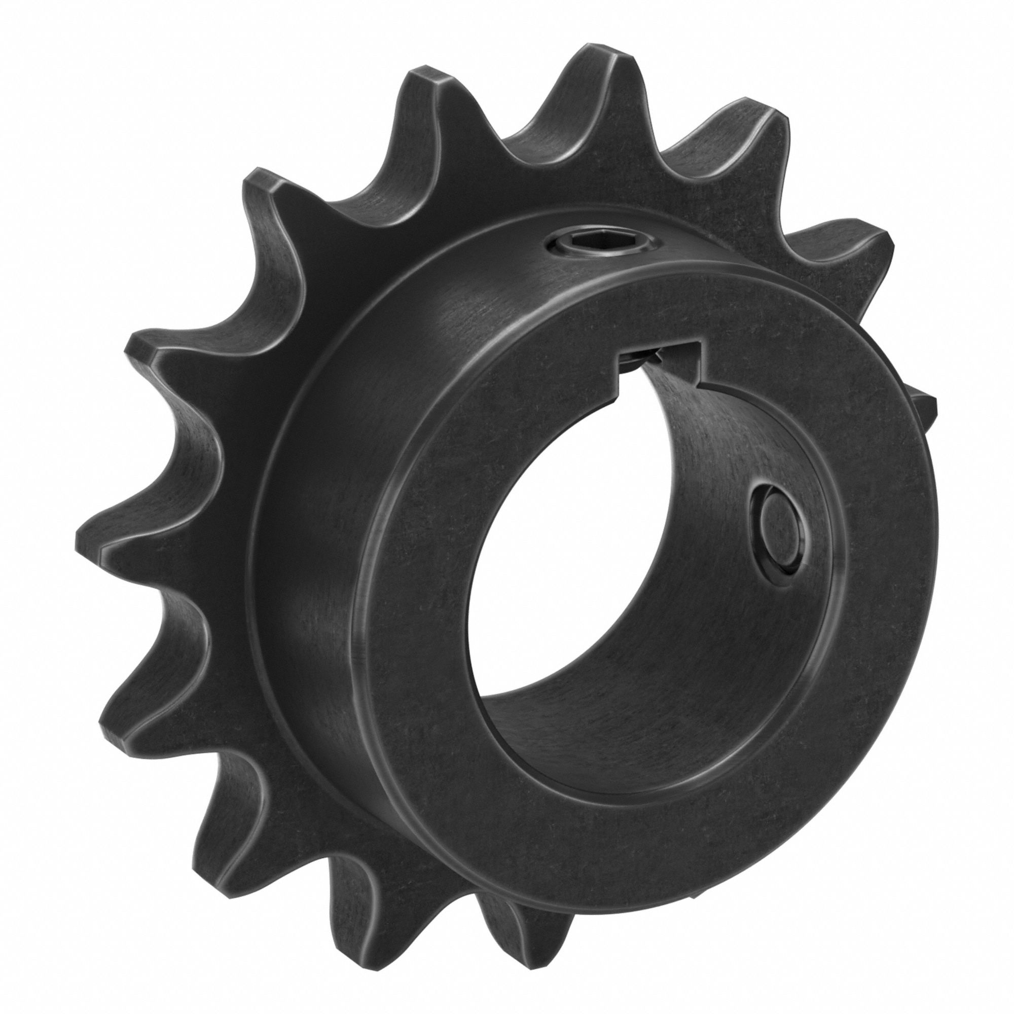Single Strand Sprocket: 40, For 1/2 in Chain Pitch, 1 1/8 in Bore Dia, 15 Teeth, Steel