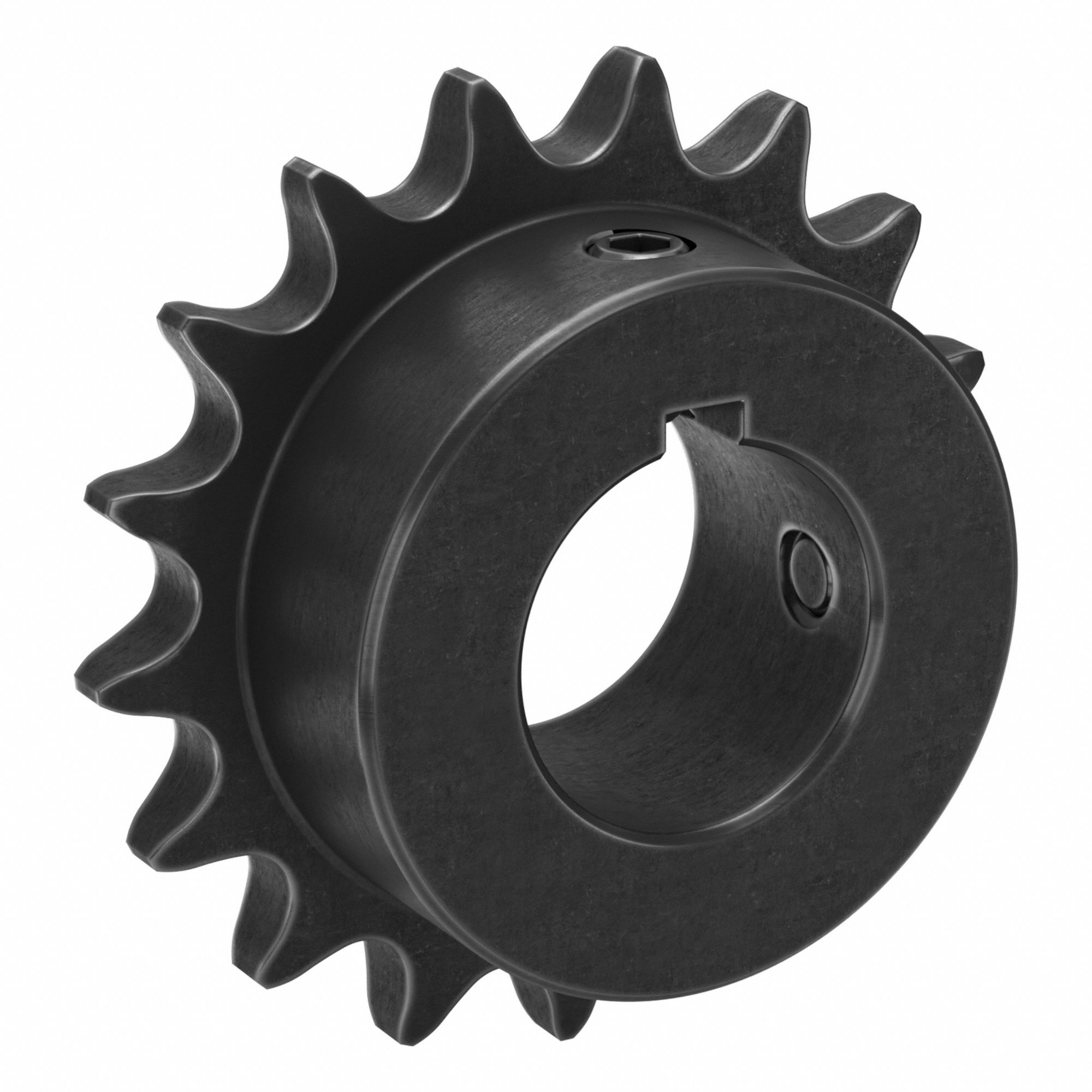 Single Strand Sprocket: 40, For 1/2 in Chain Pitch, 1 1/8 in Bore Dia, 17 Teeth, Steel