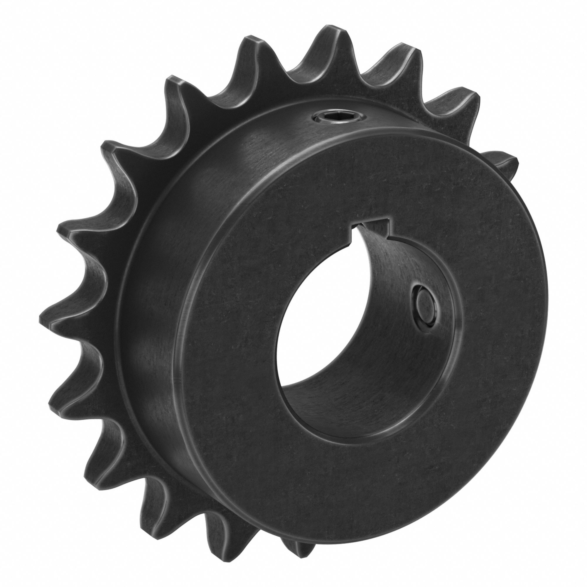 Single Strand Sprocket: 40, For 1/2 in Chain Pitch, 1 3/16 in Bore Dia, 19 Teeth, Steel