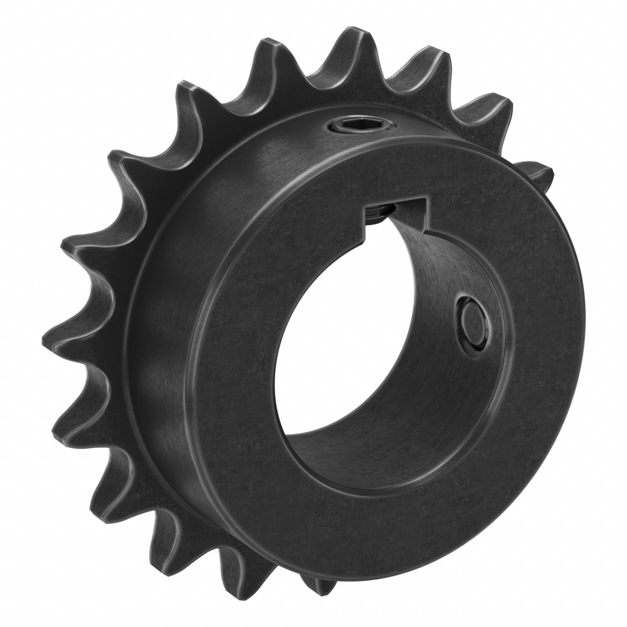 Single Strand Sprocket: 40, For 1/2 in Chain Pitch, 1 7/16 in Bore Dia, 19 Teeth, Steel
