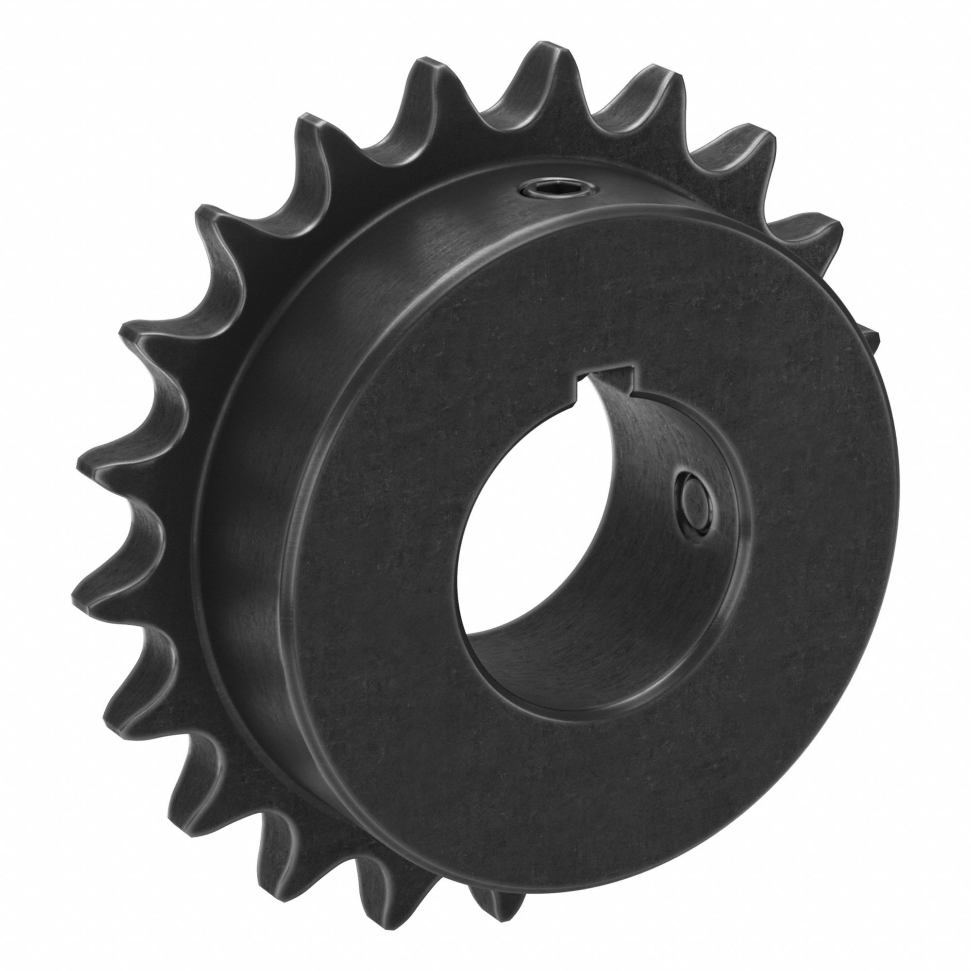 Single Strand Sprocket: 40, For 1/2 in Chain Pitch, 1 1/4 in Bore Dia, 21 Teeth, Steel