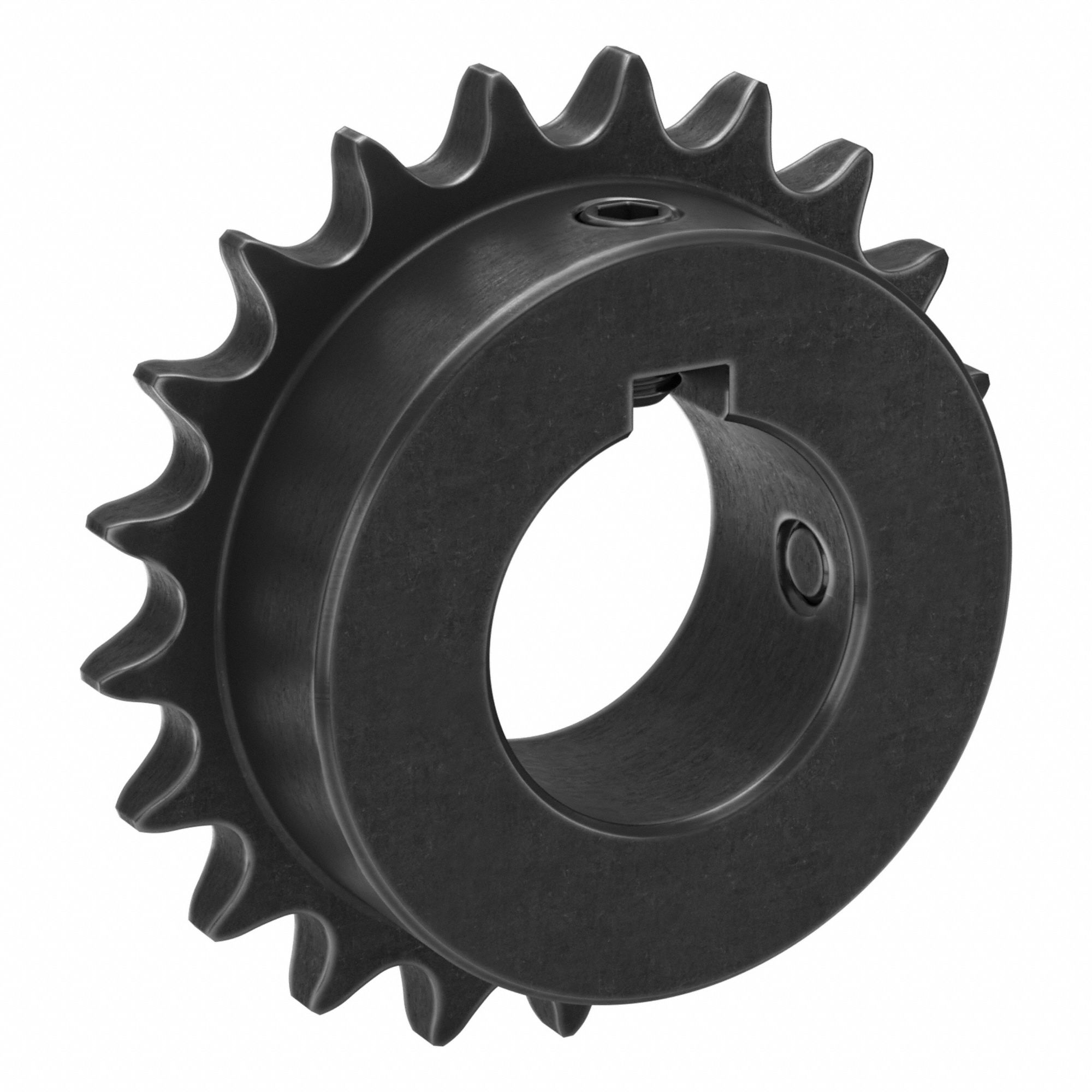 Single Strand Sprocket: 40, For 1/2 in Chain Pitch, 1 7/16 in Bore Dia, 21 Teeth, Steel