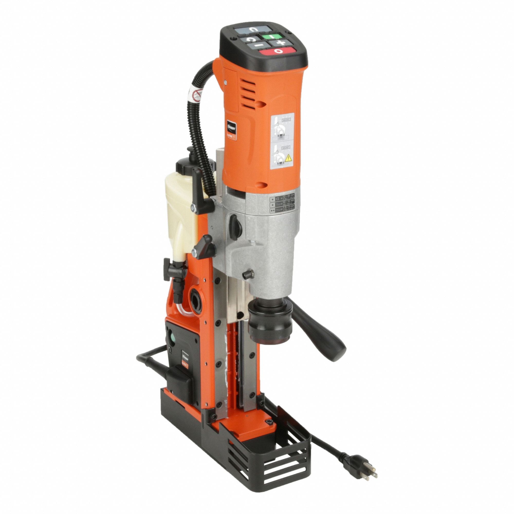Drill Press: 130 RPM – 560 RPM, Electric Magnet, 12 3/8 in Drill Travel, 120V AC