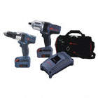 COMBINATION KIT, CORDLESS, 20V DC, 5 AH, 2-TOOLS, INCLUDES DRILL AND IMPACT WRENCH