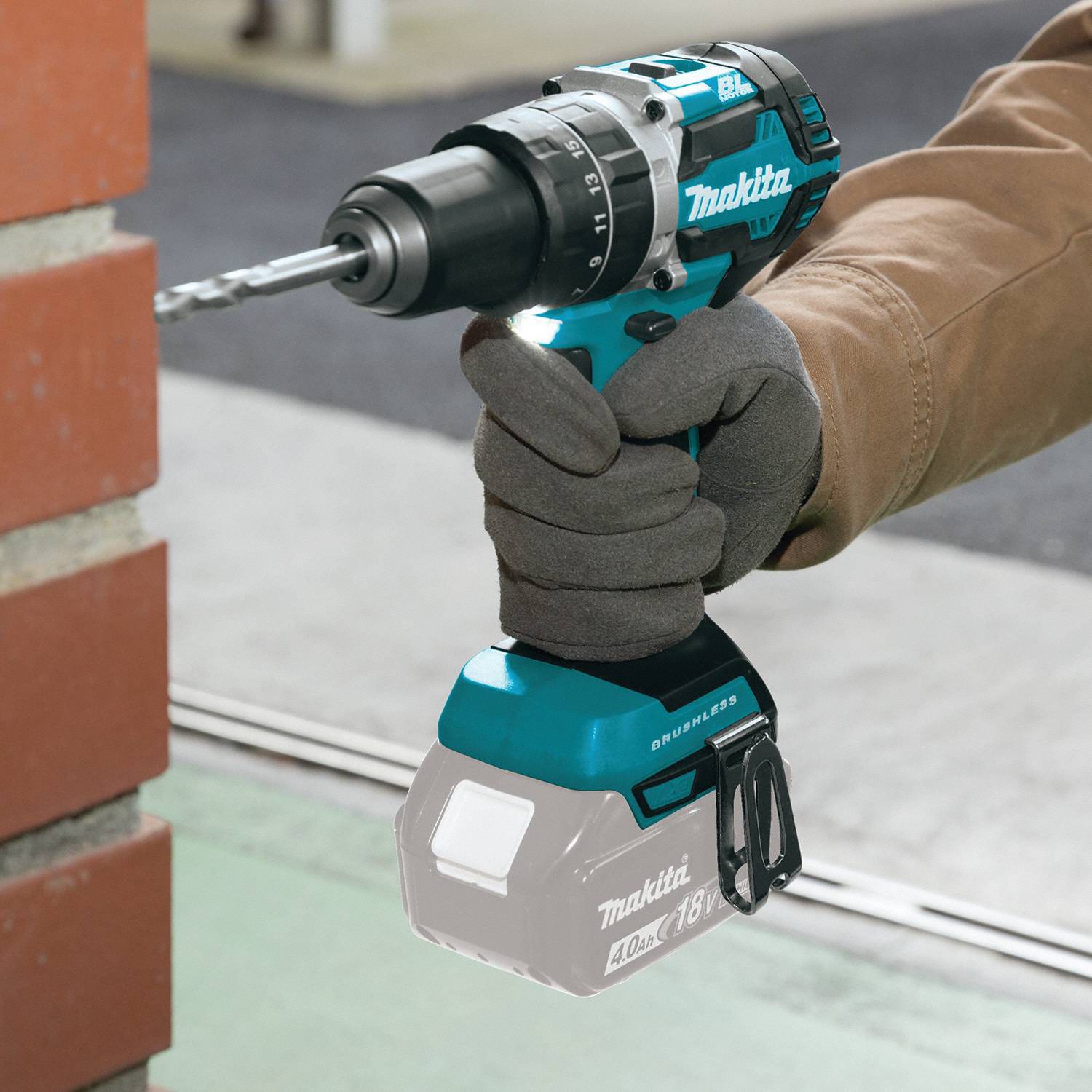 MAKITA Cordless Hammer Drill 18V DC, Compact Premium, 1/2 in Chuck, 1/