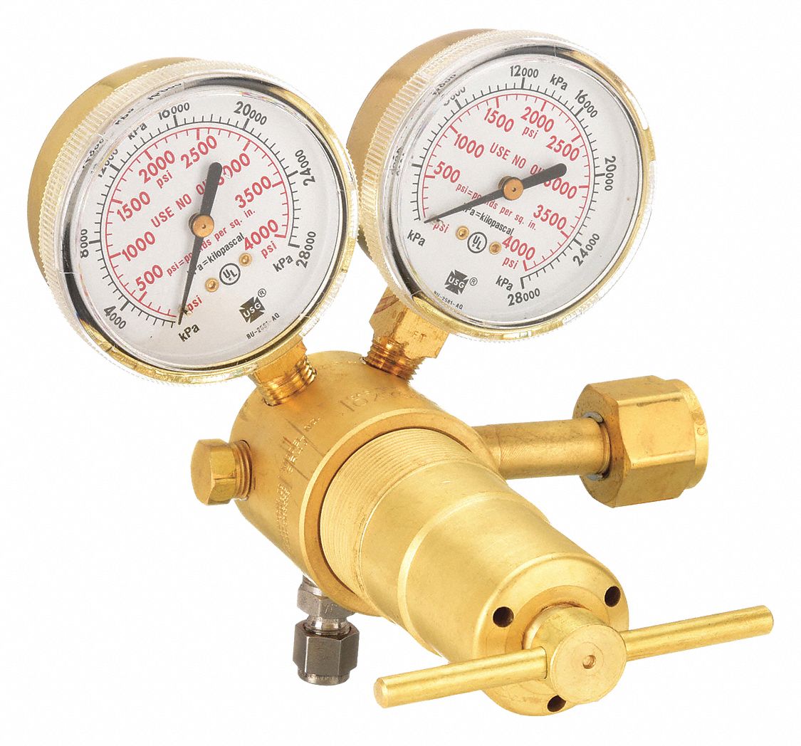 GAS REGULATOR, SINGLE STAGE, CGA 540 INLET, ¼ IN SWAGELOK OUTLET, 3,000 PSIG, OXYGEN