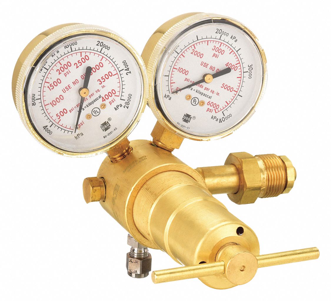 GAS REGULATOR, SINGLE STAGE, CGA 680 INLET, ¼ IN SWAGELOK OUTLET, 3,000 PSIG