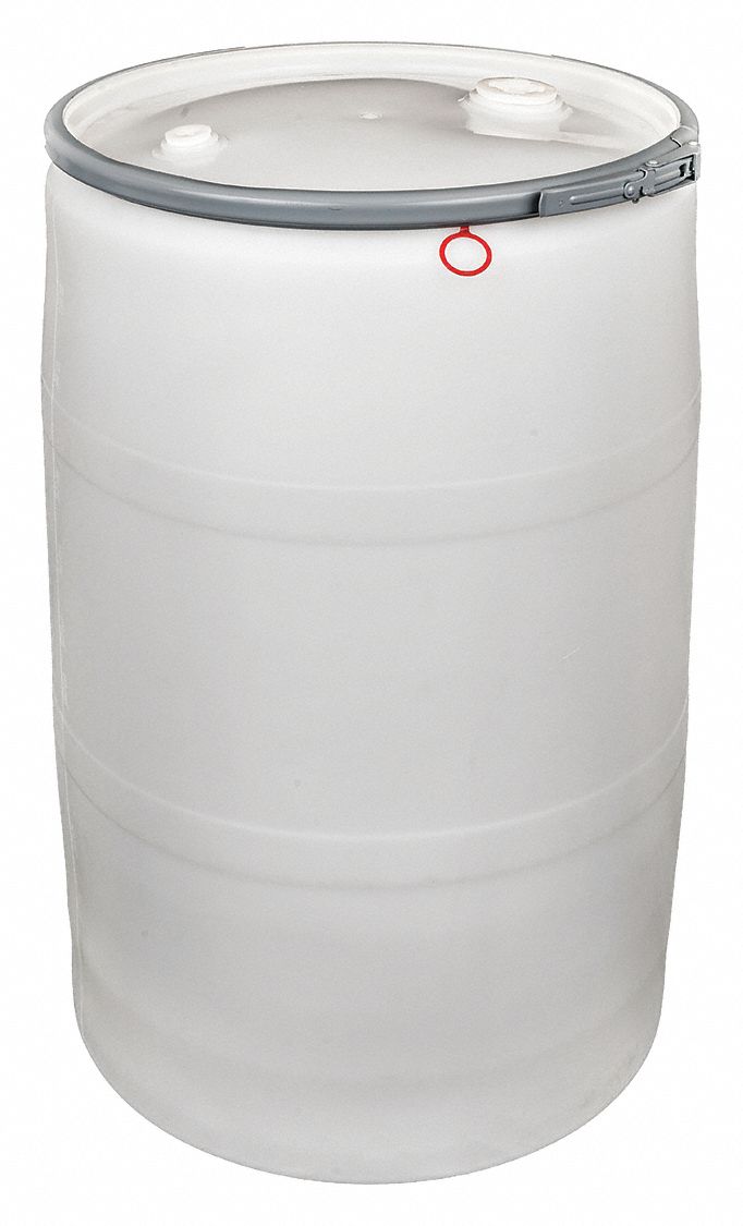 GRAINGER APPROVED POLY15THNAT Transport Drum,Closed Head,15 gal.,White 