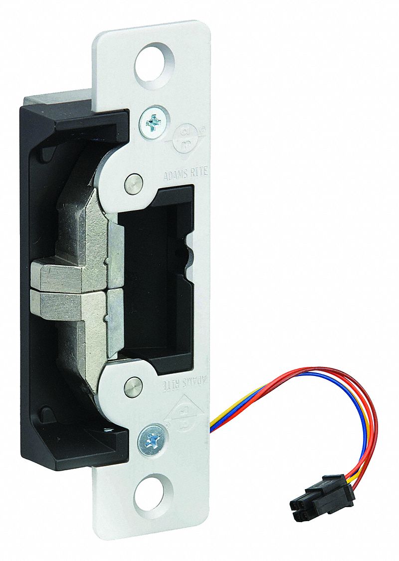 Electric Door Strike: 1 1/4 in Wd, 4 7/8 in Ht, Cylindrical, Aluminum