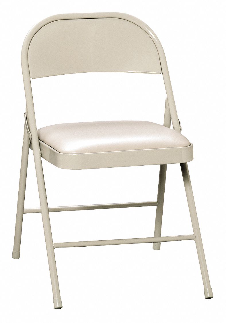 Light Beige Steel Folding Chair with Beige Seat Color, 4PK Grainger