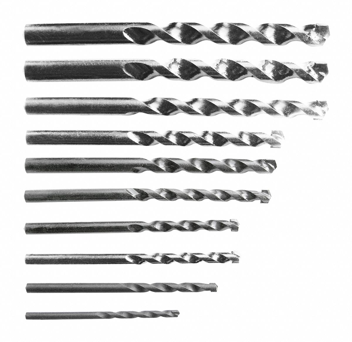 WESTWARD 10PC Round Hammer Drill Bit Set 20UR6720UR67 Grainger