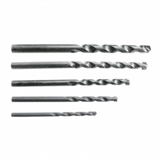 WESTWARD Round Shank Drill Bit Set: 2 3/8 in_3 in_3 3/8 in_4 in_4 3/4 ...