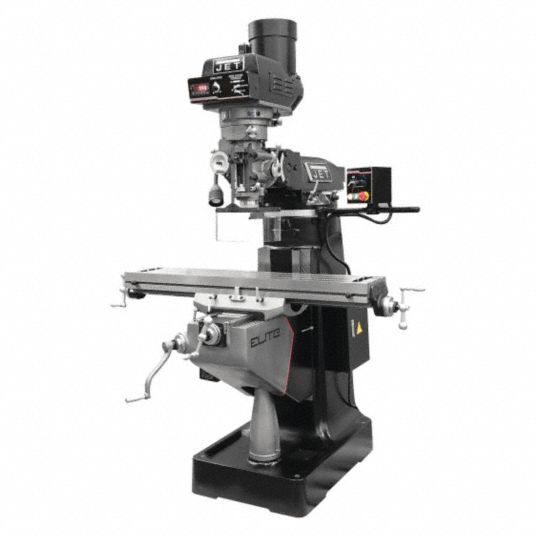 JET ELITE Knee/Column Milling Machine, Table Length 9 in, Table Width ...