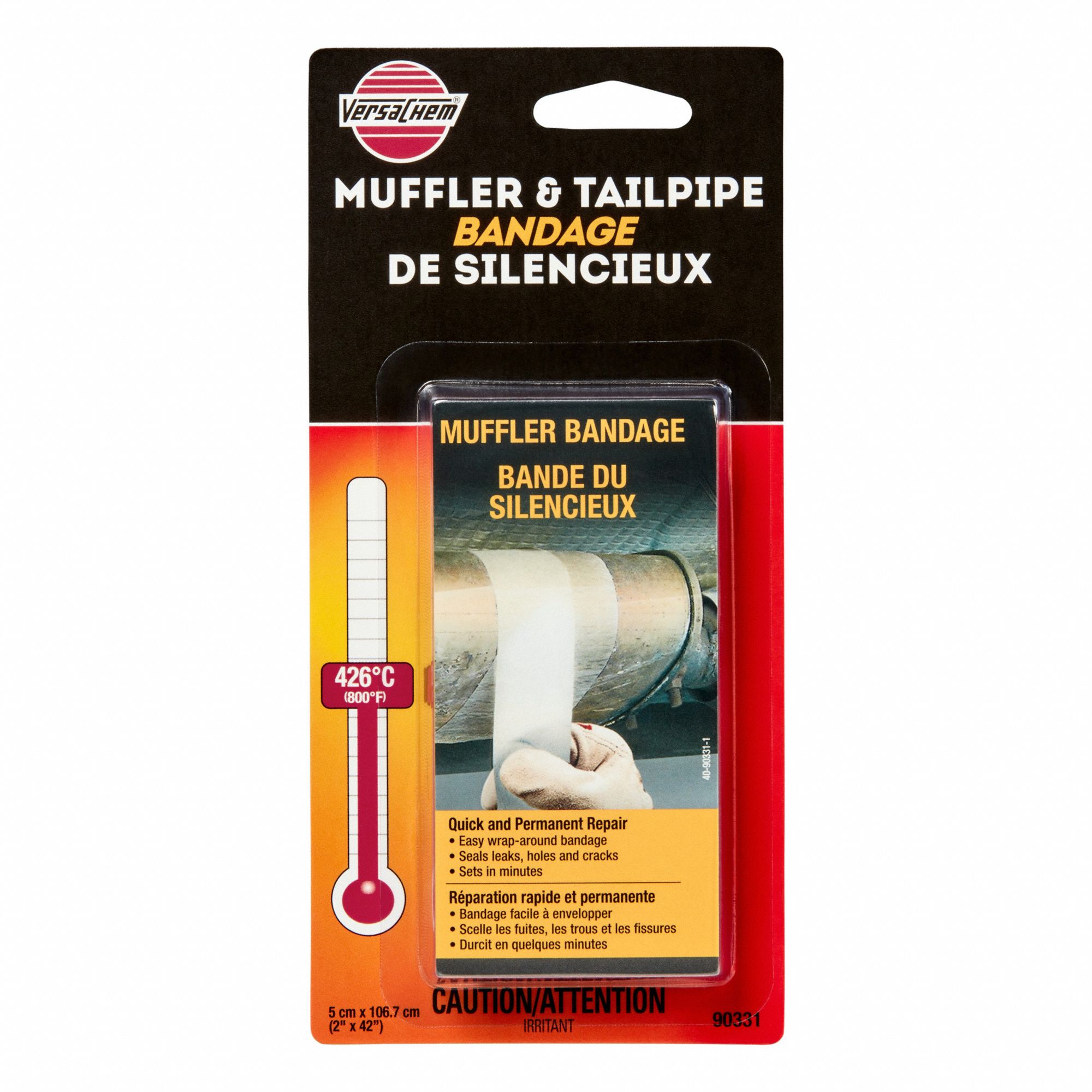 ADHESIVE, MUFFLER/TAILPIPE/1 MINUTE, RED, 2 X 42 IN, EXPOXY/FIBERGLASS