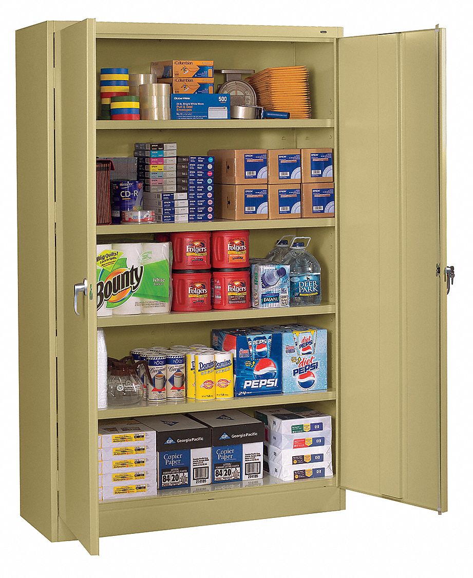 STORAGE CABINET, 48 IN X 24 IN X 78 IN, SWING HANDLE/KEYED, 20 GA PANEL THICK, LEVELING