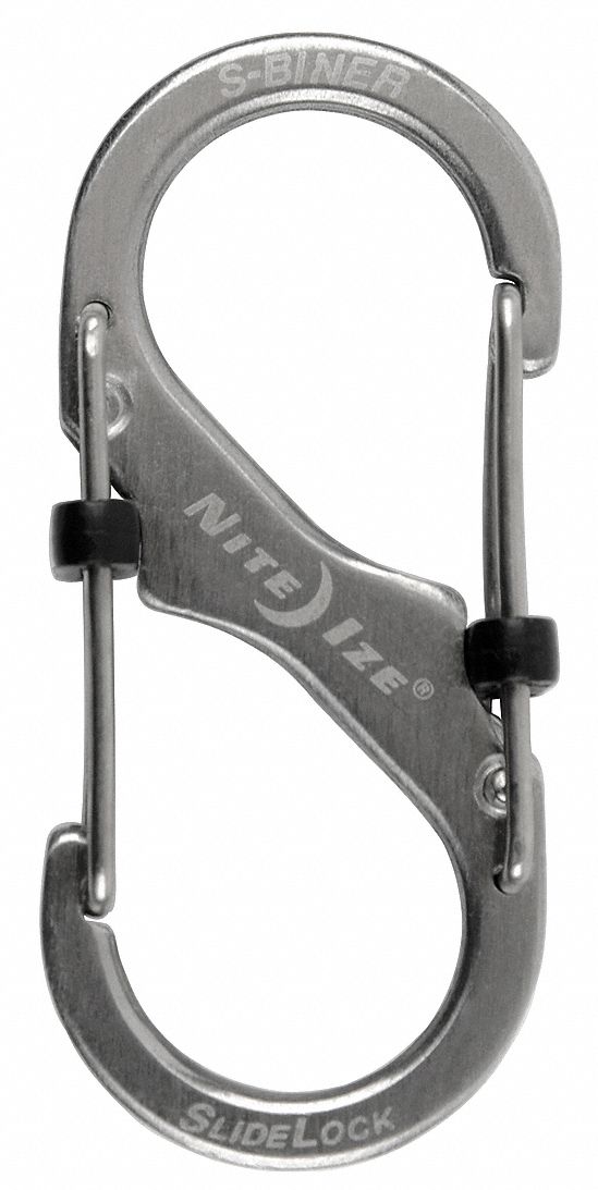 NITE IZE, 1 31/32 in, Nylon/Stainless Steel, Carabiner Clip 20UZ11