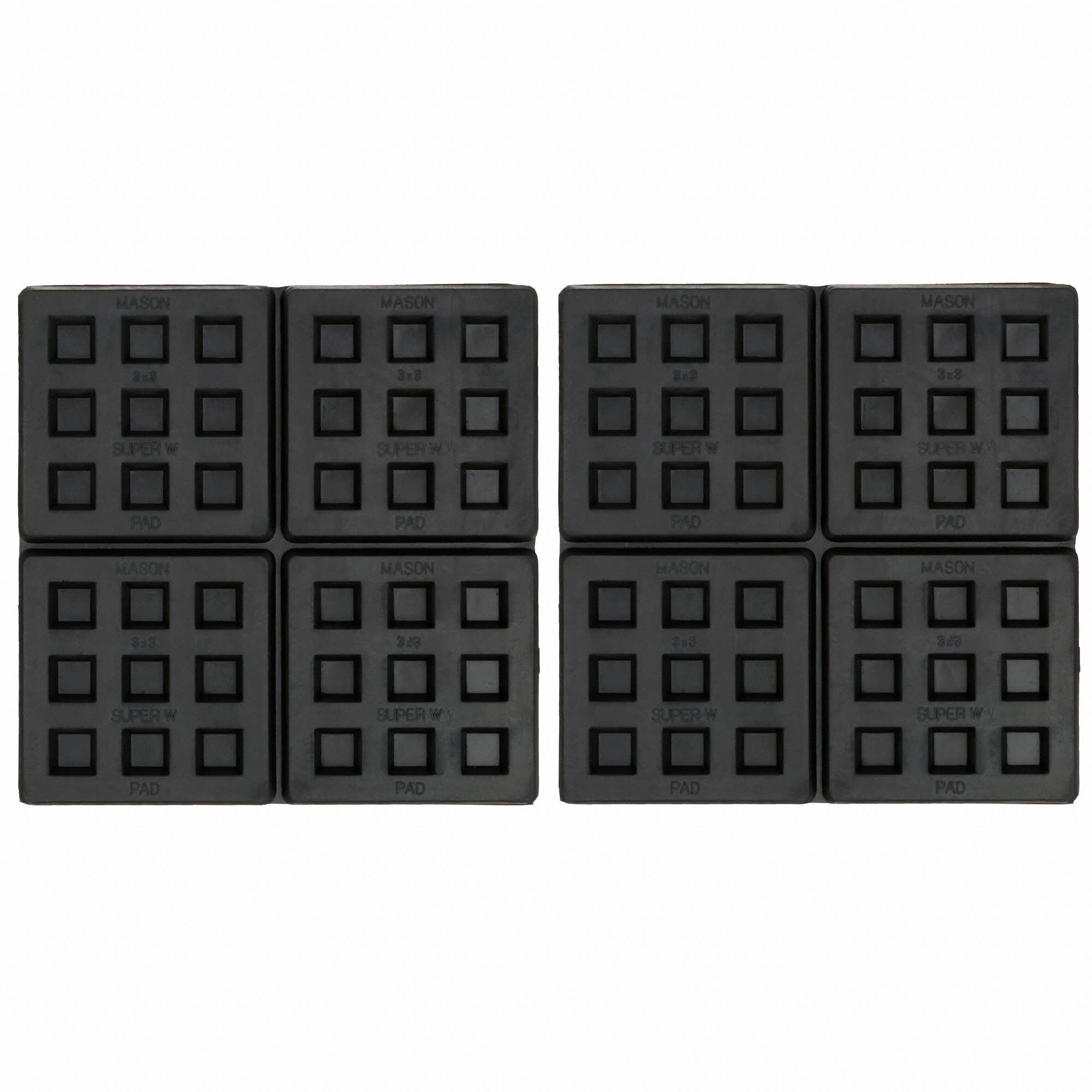 MASON Vibration Isolation Pad Neoprene, 2400 lb, 6 in Lg, 6 in Wd, 3/4