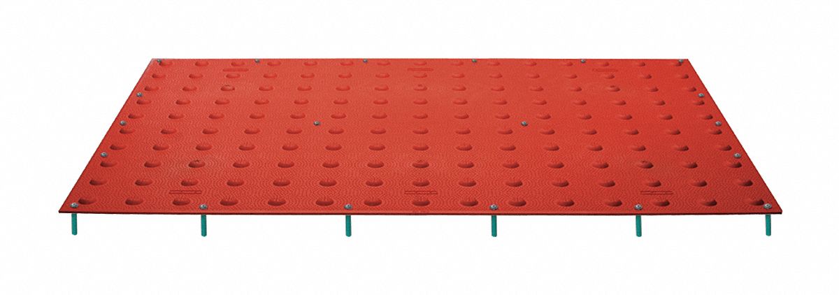 ADA Warning Pad: Brick Red, Installs to Concrete, Installs with Anchors/Fasteners/Sealant