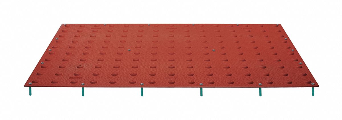 ADA Warning Pad: Concrete, Surface Applied, Polymer, Red, 5 ft Lg, 2 ft Wd, 2 ft x 5 ft