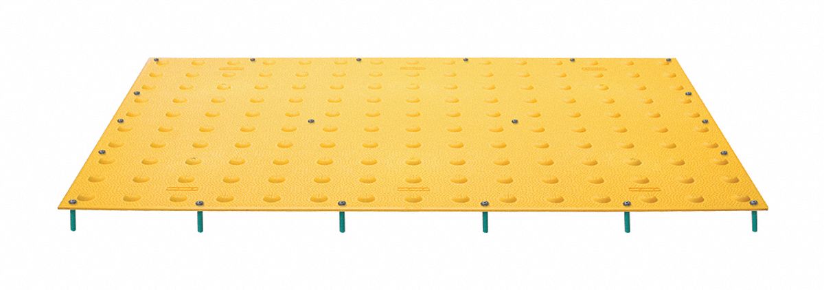ADA Warning Pad: Yellow, Installs to Concrete, Installs with Anchors/Fasteners/Sealant