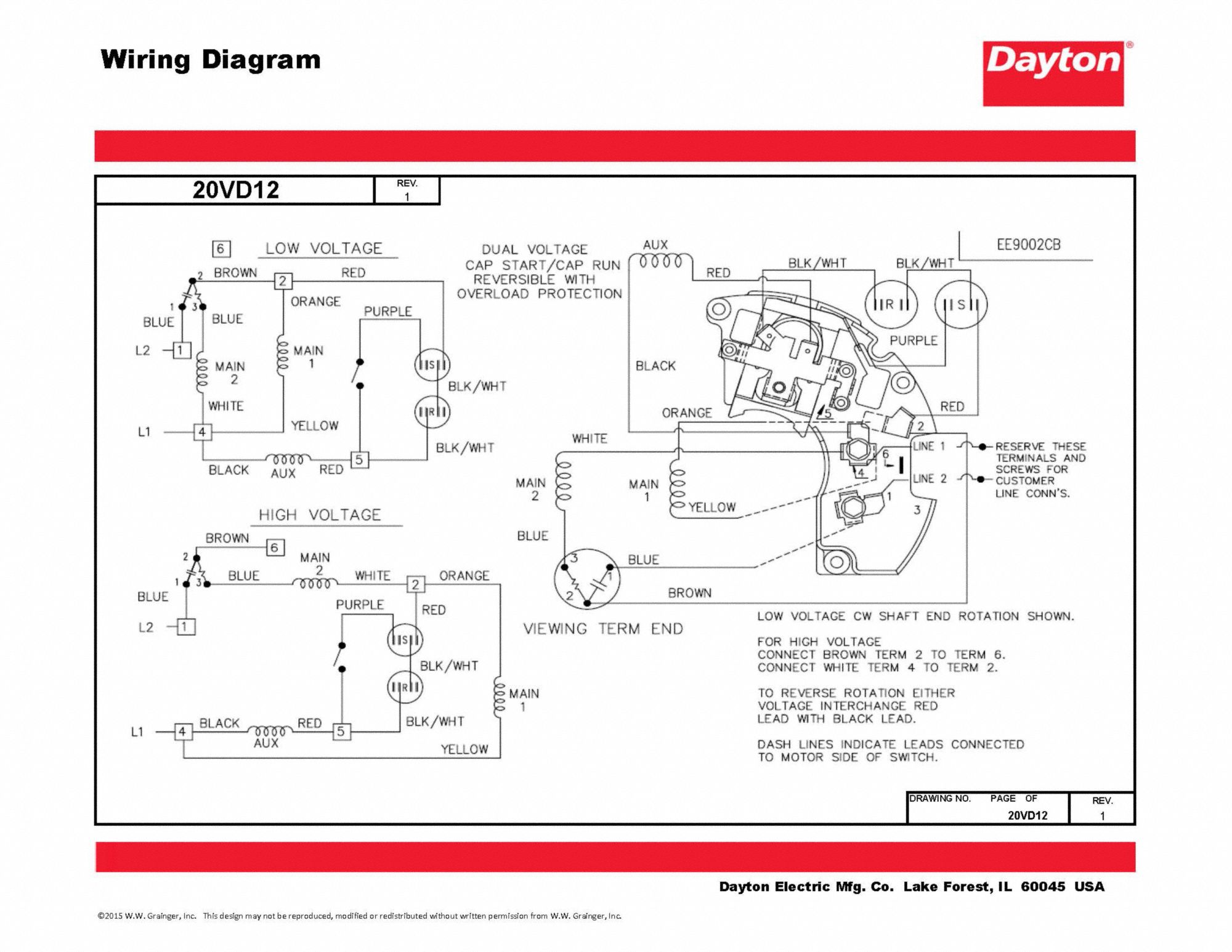 DAYTON General Purpose Motor: Open Dripproof, Face Mount, 1/3 HP, 1,725 ...