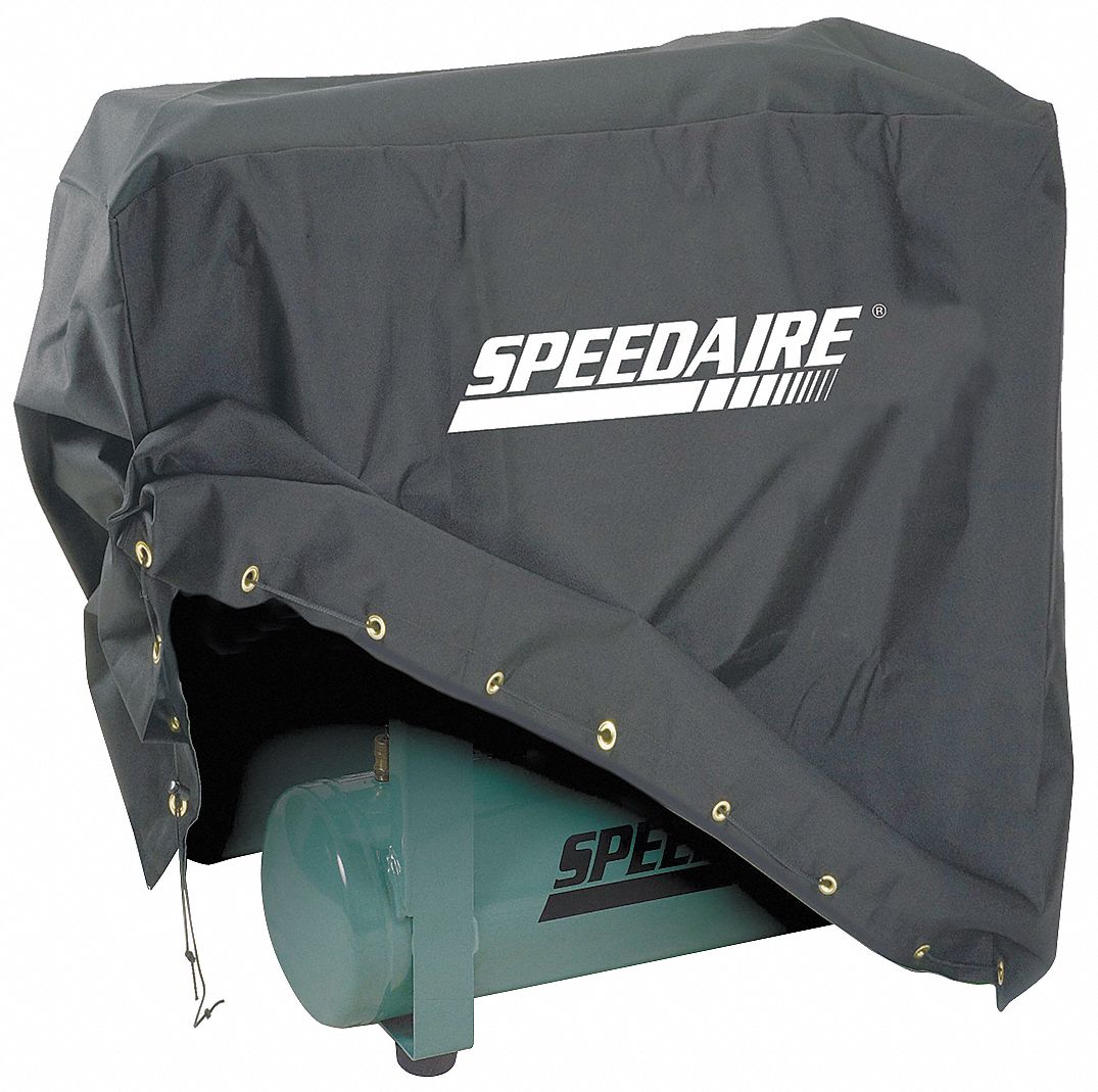 SPEEDAIRE Vinyl Backed Polyester Air Compressor Cover, Black 20VD59