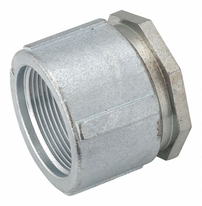 Threaded Coupling - Three-Piece: Iron, 3 1/2 in Trade Size, 3 1/2 in Overall Lg, IMC/RMC