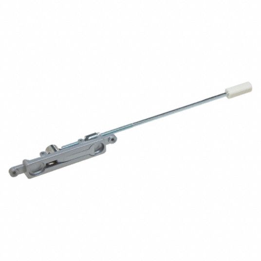 KABA ILCO Manual Flush Bolt Manual Lever, Aluminum, 1/2 in Bolt Head Dia., Zinc, 15/16 in Wd