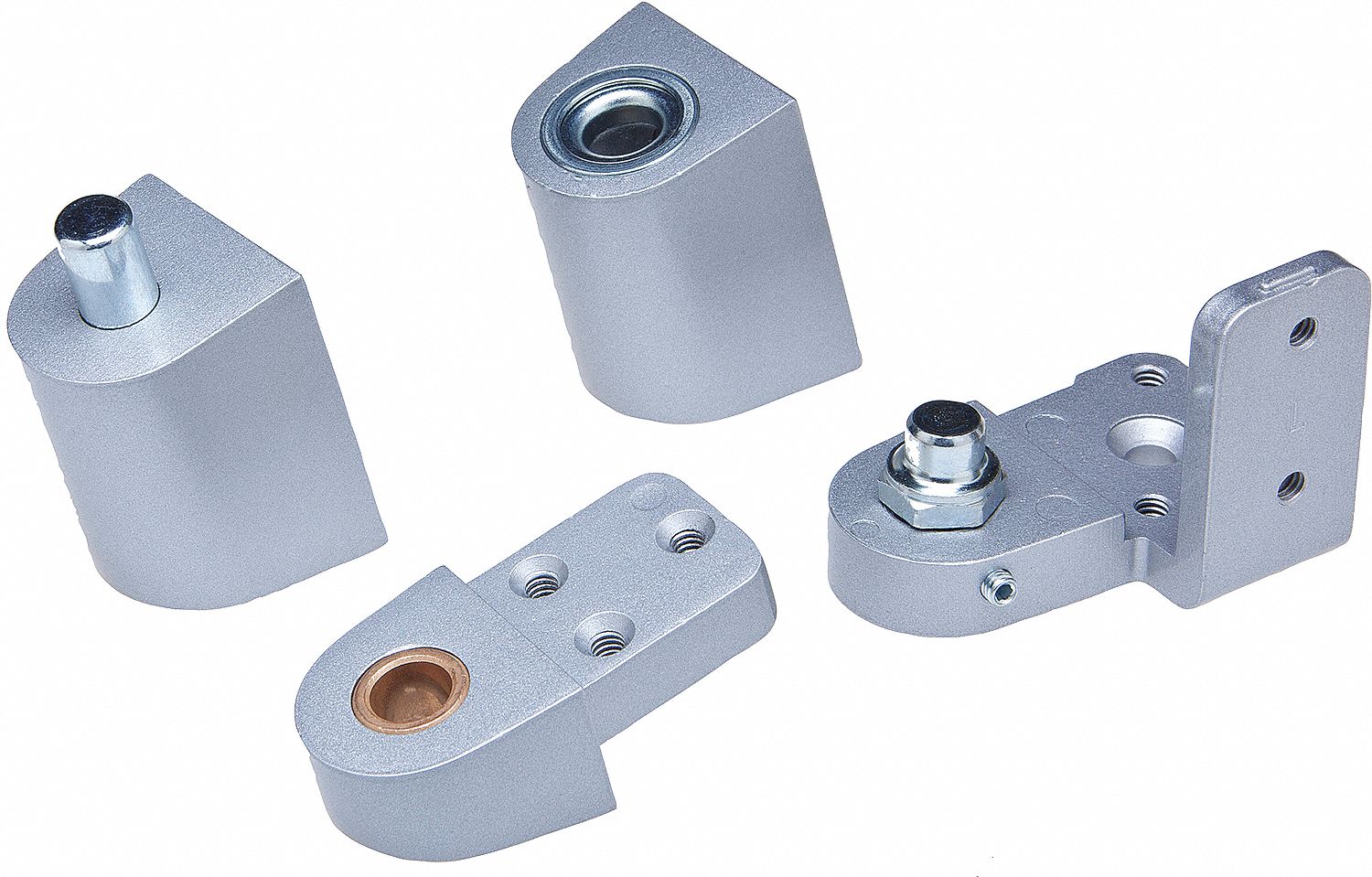 Pivot Hinge: Aluminum, 2 11/16 in Leaf Ht, 1 3/8 in Leaf Wd