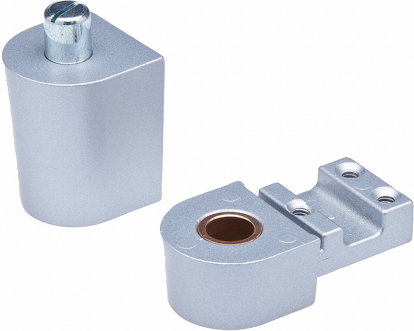 Pivot Hinge: Aluminum, 2 3/8 in Leaf Ht, 1 7/16 in Leaf Wd