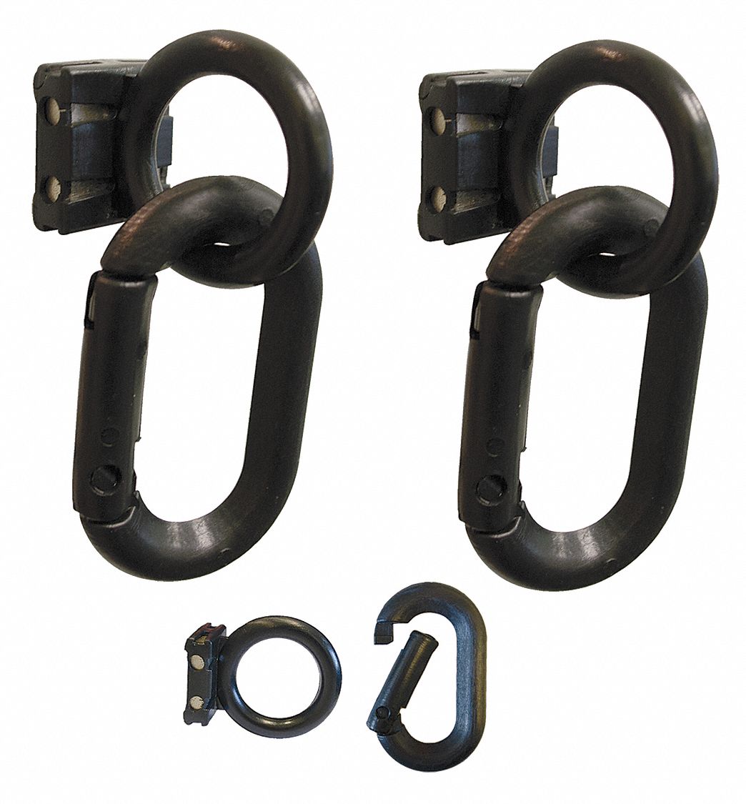 Magnet Ring/Carabiner Kit,Black,PK2