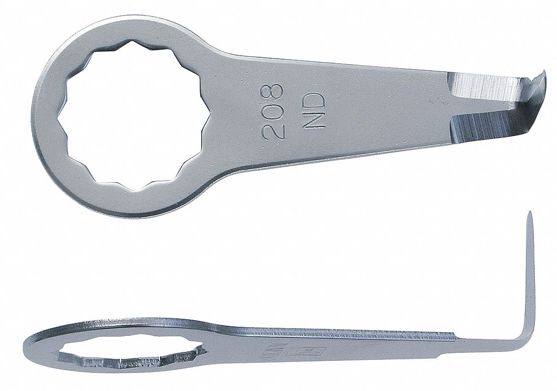 Oscillating Scraper Blade: 3/4 in Blade Wd, 1 3/4 in Blade Lg, Hooked, Steel, 2 Pieces, 2 PK