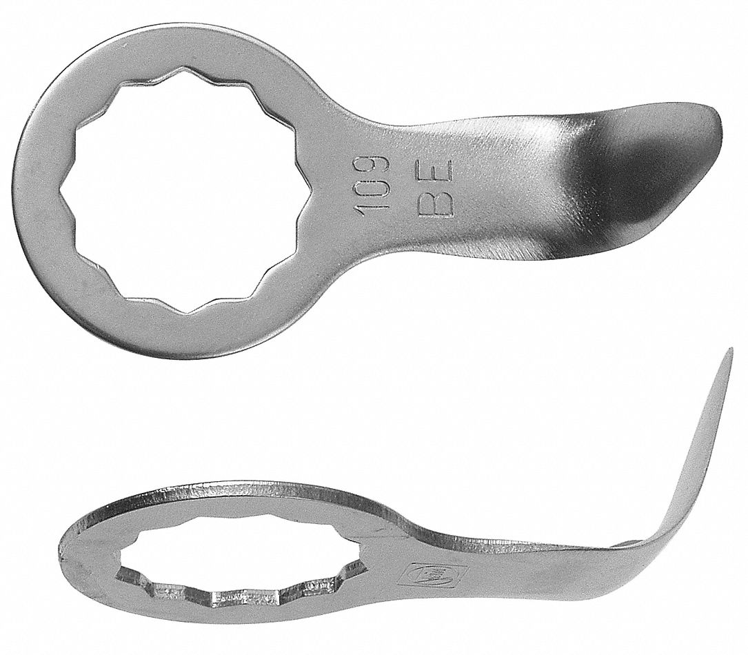 Oscillating Scraper Blade: 1 1/2 in Blade Wd, 2 3/8 in Blade Lg, Hooked, Steel, 2 Pieces, 2 PK