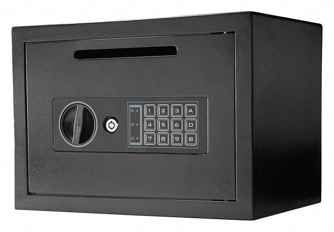 BARSKA, Black, 22.5 lb Net Wt, Cash Depository Safe 20VK20AX11934