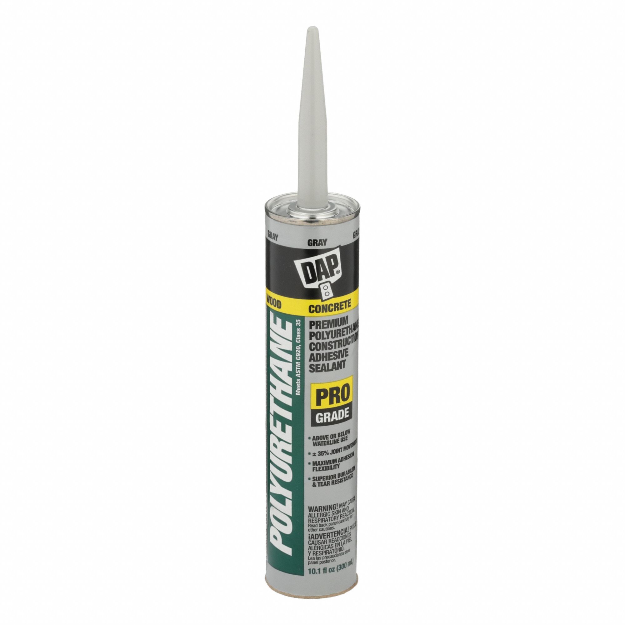 Polyurethane Sealant: Polyurethane, Gray, 10 oz Container Size, Cartridge