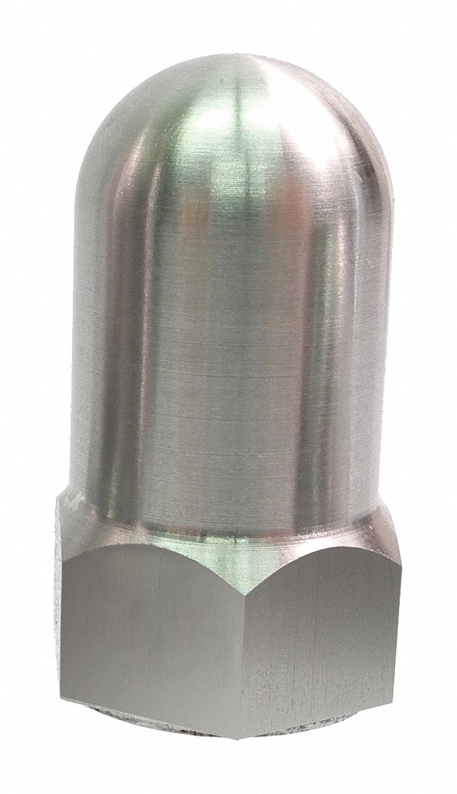 GRAINGER APPROVED 3/8"16 High Crown Cap Nut, Plain Finish, Aluminum 6061, EA1 20W408Z0326