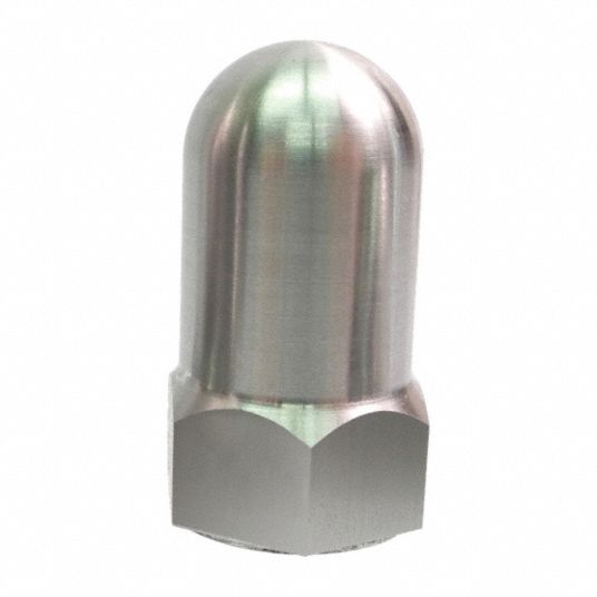 GRAINGER APPROVED 3/8"16 High Crown Cap Nut Finish, Stainless Steel