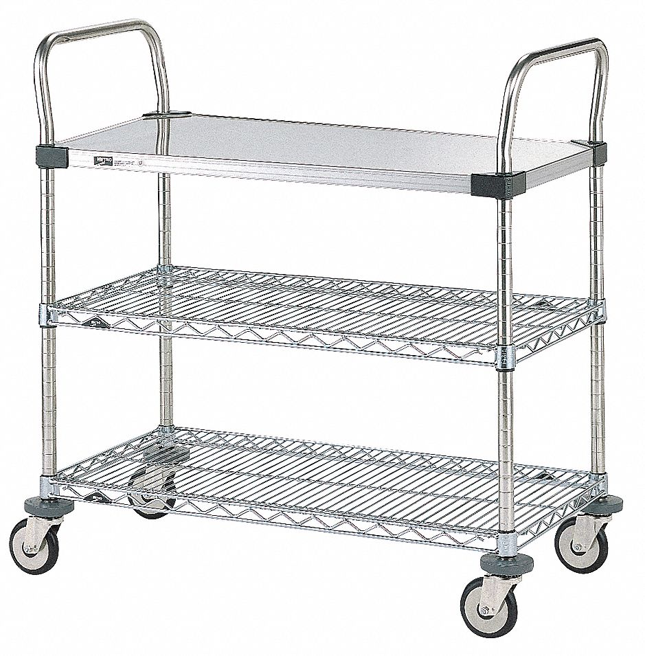 Black Wire Utility Cart - 48 x 18 x 40