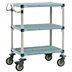 Utility Carts with Antimicrobial Perforated Flush Plastic Shelves