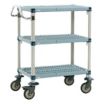 Utility Carts with Antimicrobial Perforated Flush Plastic Shelves