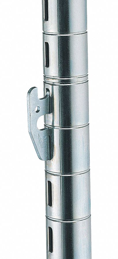 WIRE SHELVING POST, 34 IN X 1 IN, STEEL, QUICK SLOT, SILVER, 1 POSTS