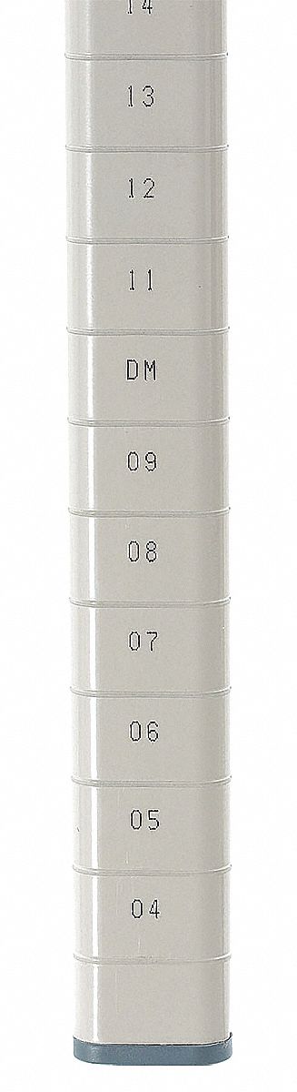 Shelving Post: 53 3/16 in x 1 3/4 in, Taupe, 18 ga Post Gauge, Steel, Epoxy Coated