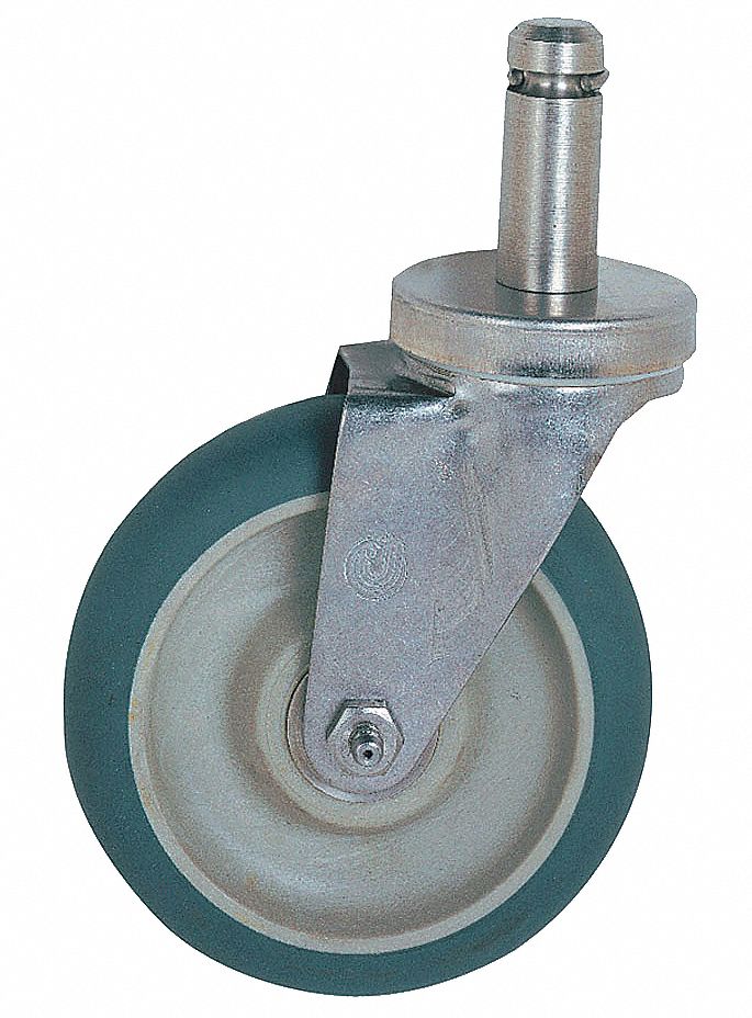 REPLACEMENT CASTER FOR SHELF & UTILITY CARTS, 250 LB LOAD CAPACITY, GREY, 5 IN OVERALL H