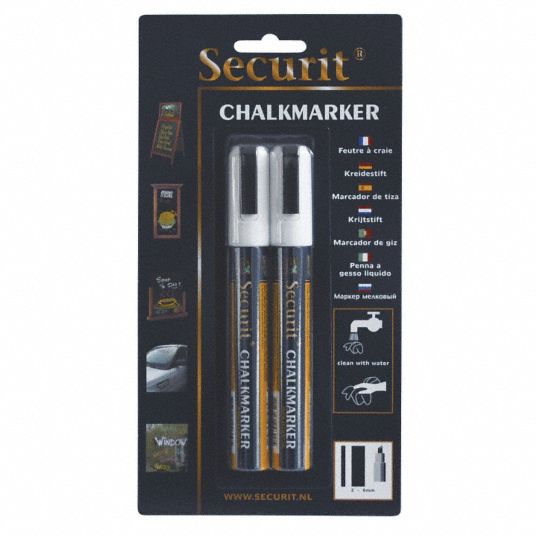 American Metalcraft Securit Plastic Original White Small Tip Chalk Marker -- 2 per Case