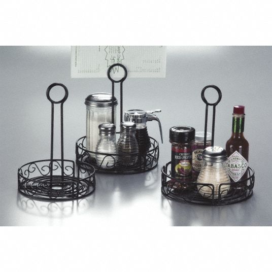 AMERICAN METALCRAFT Condiment Rack, Black, 6 1/4 x 9 In. 20X574WBCC6